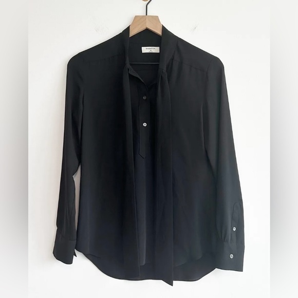 Babaton Tops - Aritzia Babaton Black Piero Bow Blouse Size xS